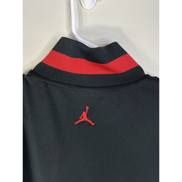 NIKE JORDAN Jacket Men's Size L Dri Fit Zip Up Black & Red Athletic Long Sleeve - Picture 3 of 8
